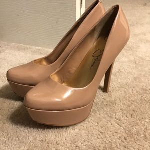 Nude heels worn once in brand new condition