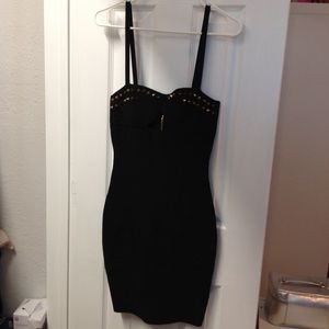 Black BEBE bandage dress