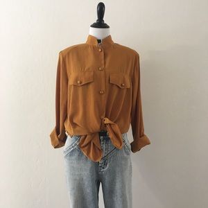 Vintage Mustard Button Up Shirt