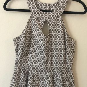 Anthro Vannessa Virginia Embroided Peplum Tank