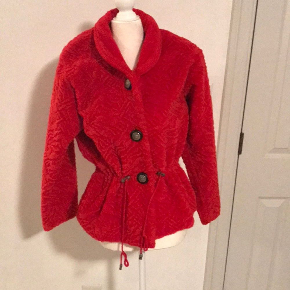 Vintage Red Faux Pattern Jacket