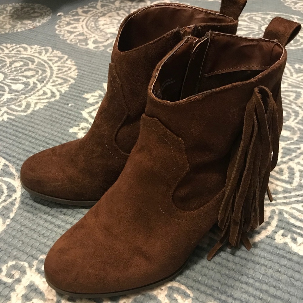 Suede Fringe Bootie