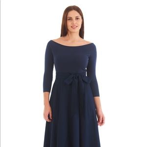 Maxi Dress with boat neck bodice and full skirt