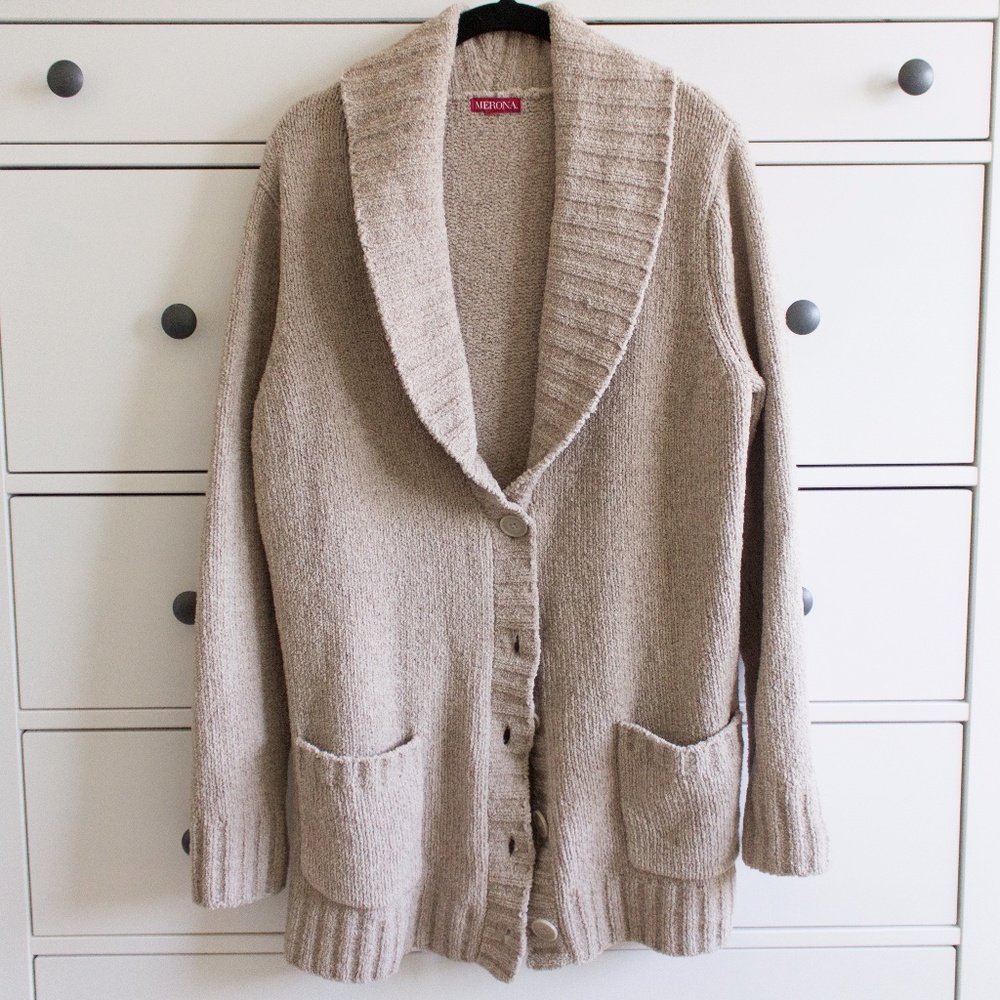 SUPER Soft Cozy Tan Cardigan Sweater