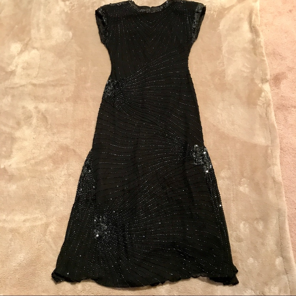 Beaded silk gown
