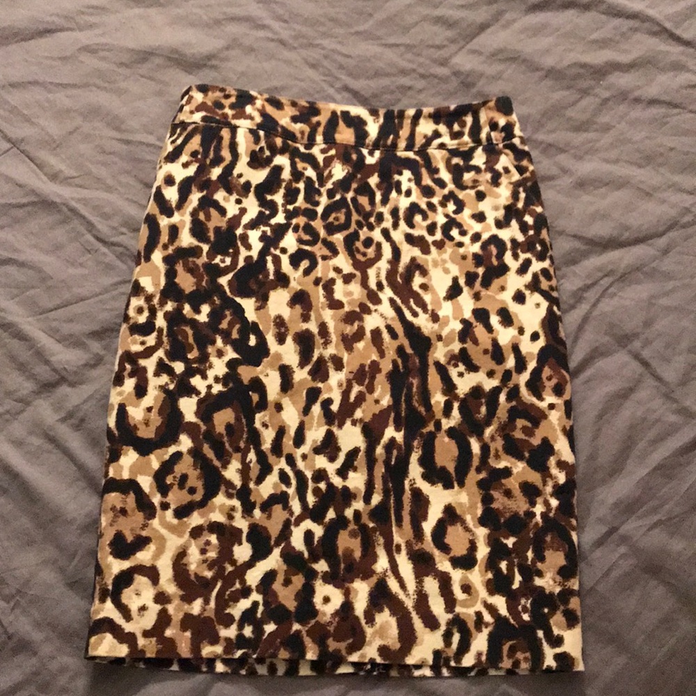 Cheetah Leopard Print Pencil Skirt