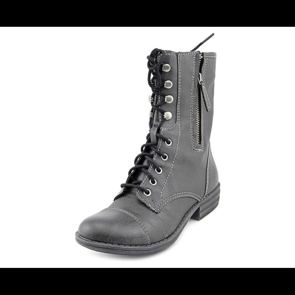 American rag black combat boots