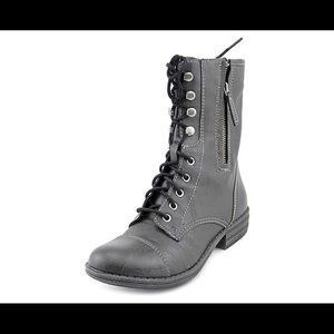 American rag black combat boots