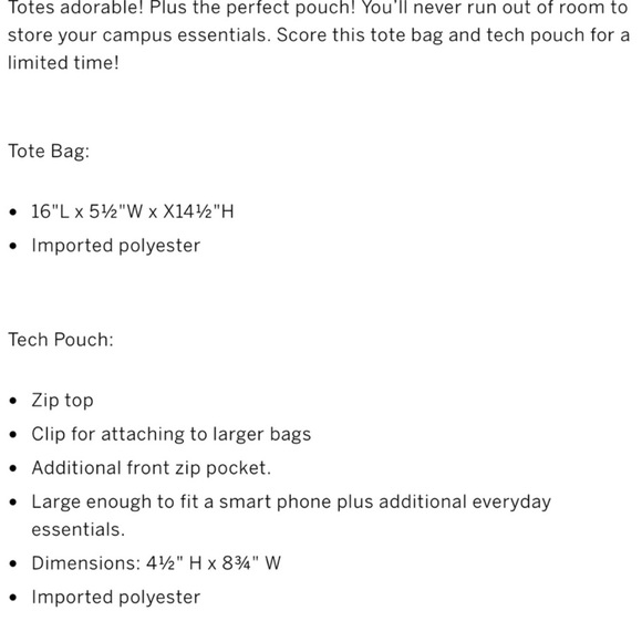 Pink Victoria Secret Tote With Tech Pouch - Picture 5 of 5