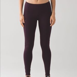 Lululemon Black Cherry Fresh Tracks Tight