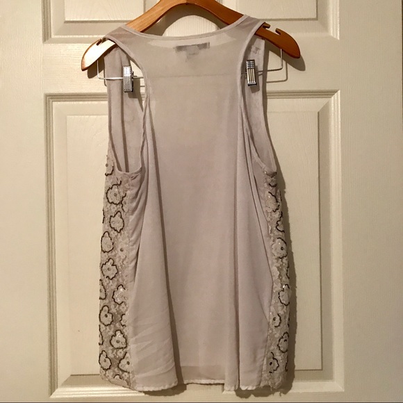 Embellished white tank beaded and sequined - Picture 4 of 4