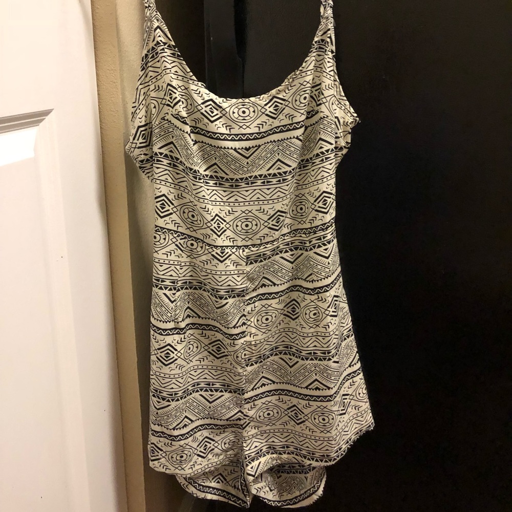 Black/white Aztec Romper