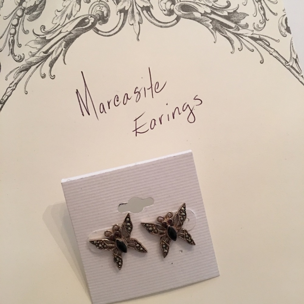 Marcasite earings, sterling silver