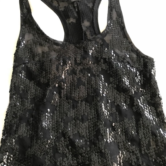 Nollie Black Sequin Crop Top Tank - Picture 2 of 7