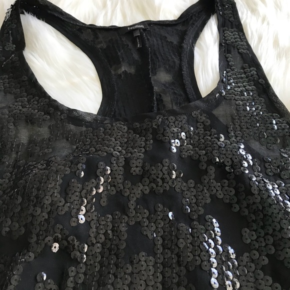 Nollie Black Sequin Crop Top Tank - Picture 3 of 7
