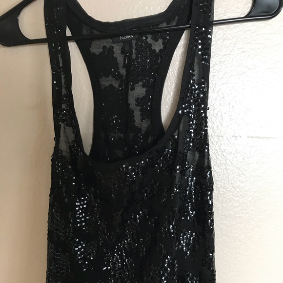 Nollie Black Sequin Crop Top Tank - Picture 1 of 7
