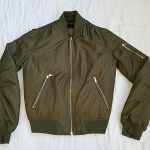 Topshop Green Bomber Jacket size 2