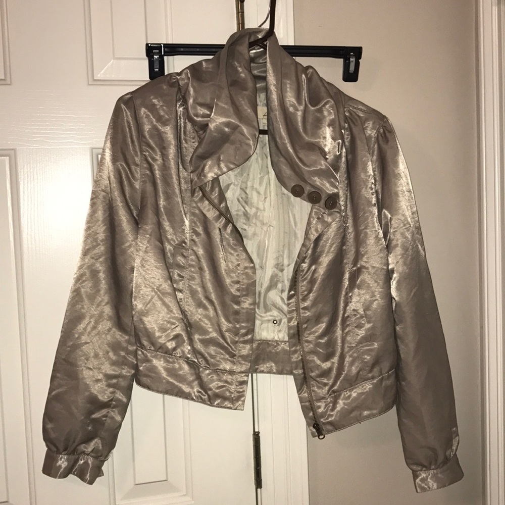 Champagne silver shiny lightweight jacket