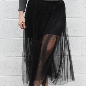 Tulle-tally Dude - Black Pleated Skirt