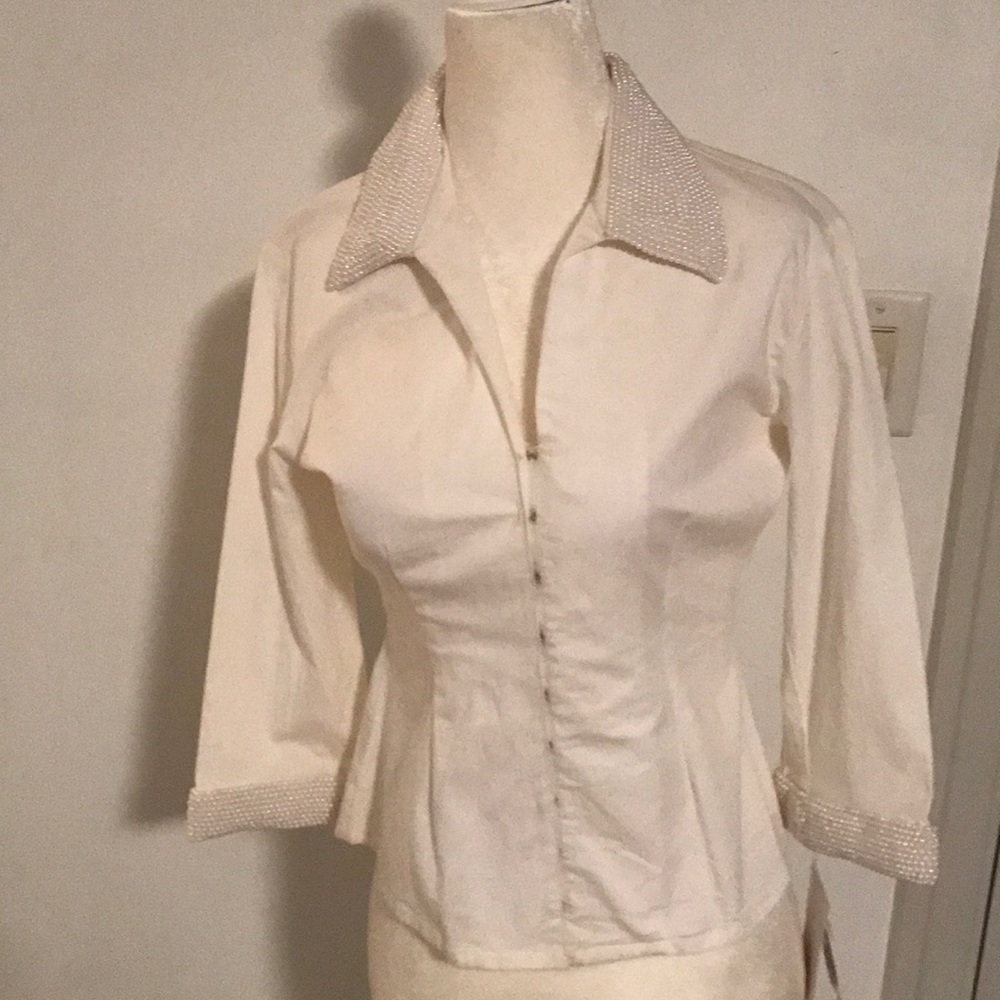 Unique Hand-woven Designer Blouse with Pearls