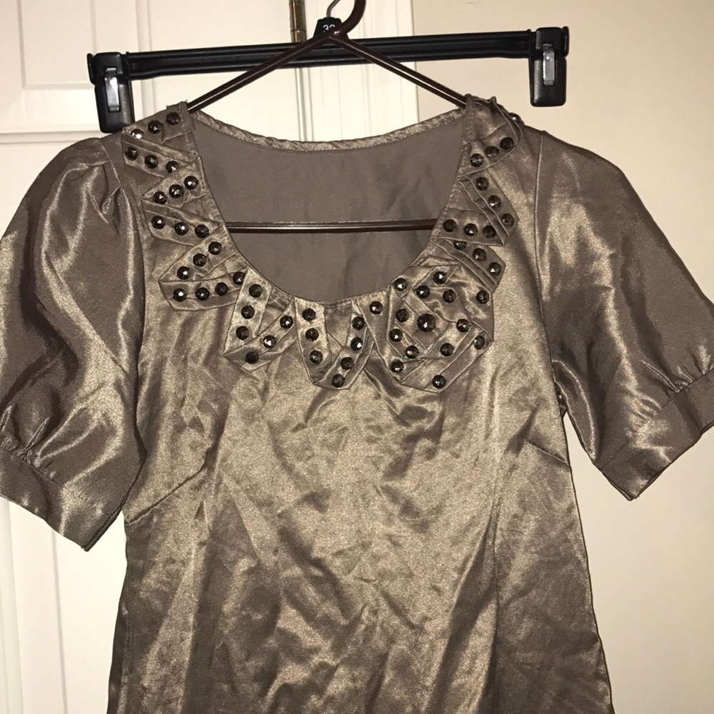 Silver bib dress
