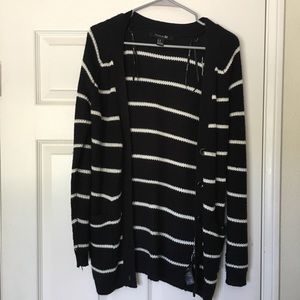Small black and white striped cardigan