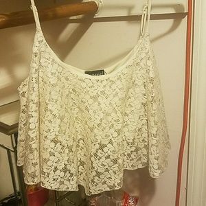 Floral off-white crop top