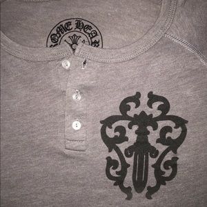 Chrome Hearts 3/4 Sleeve Henley Shirt