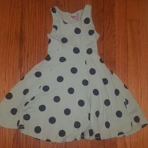 Justice mint green black polka dot dress