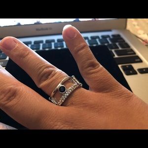 Black/White gemstone ring