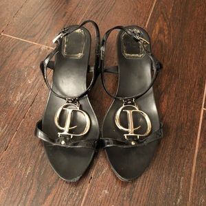 Christian Dior Sandals on Curved Kitten Heel