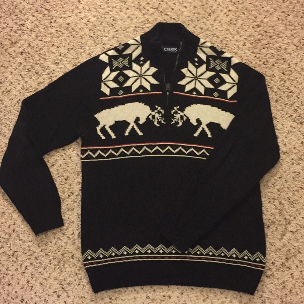 Chaps Christmas Sweater Black