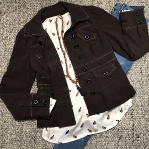 Anthropologie Elevenses Brown Blazer
