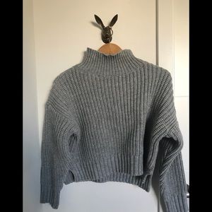 Cozy over-sized crop knit sweater