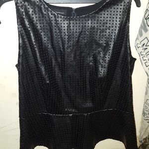 🎀Faux leather peplum top