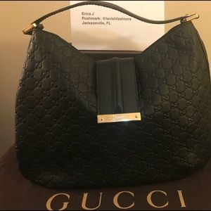 Gucci Ladies Web Hobo Guccissima Logo Leather