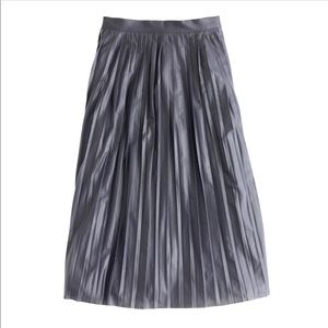 Jcrew metallic pleated midi skirt