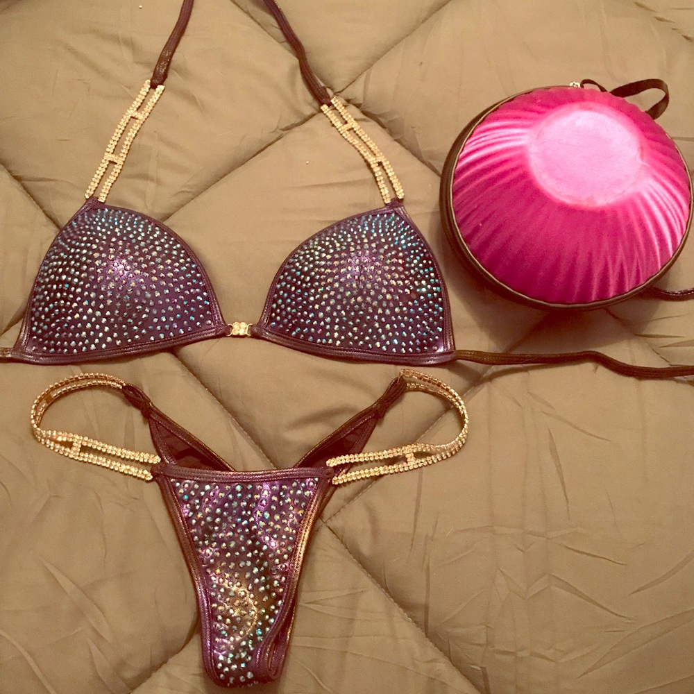 Purple bikini competition suit
