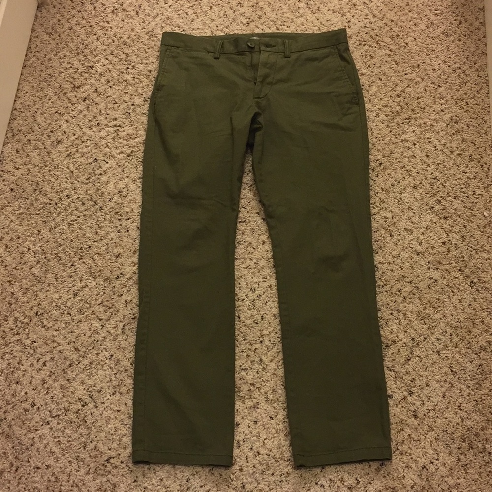 Olive Green Slim Fit Pants