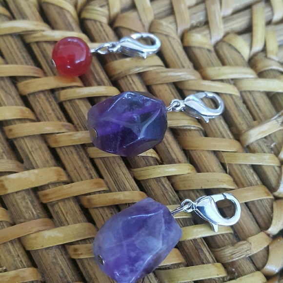 Amethyst Bead Charm set - Picture 2 of 2