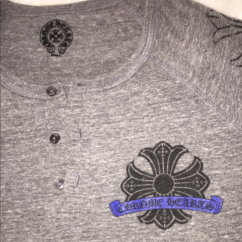 Chrome Hearts 3/4 Sleeve Henley Shirt