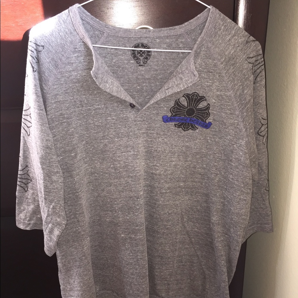 Chrome Hearts 3/4 Sleeve Henley Shirt - Picture 6 of 8