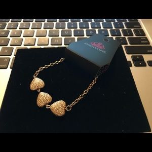 Gold heart chain bracelet