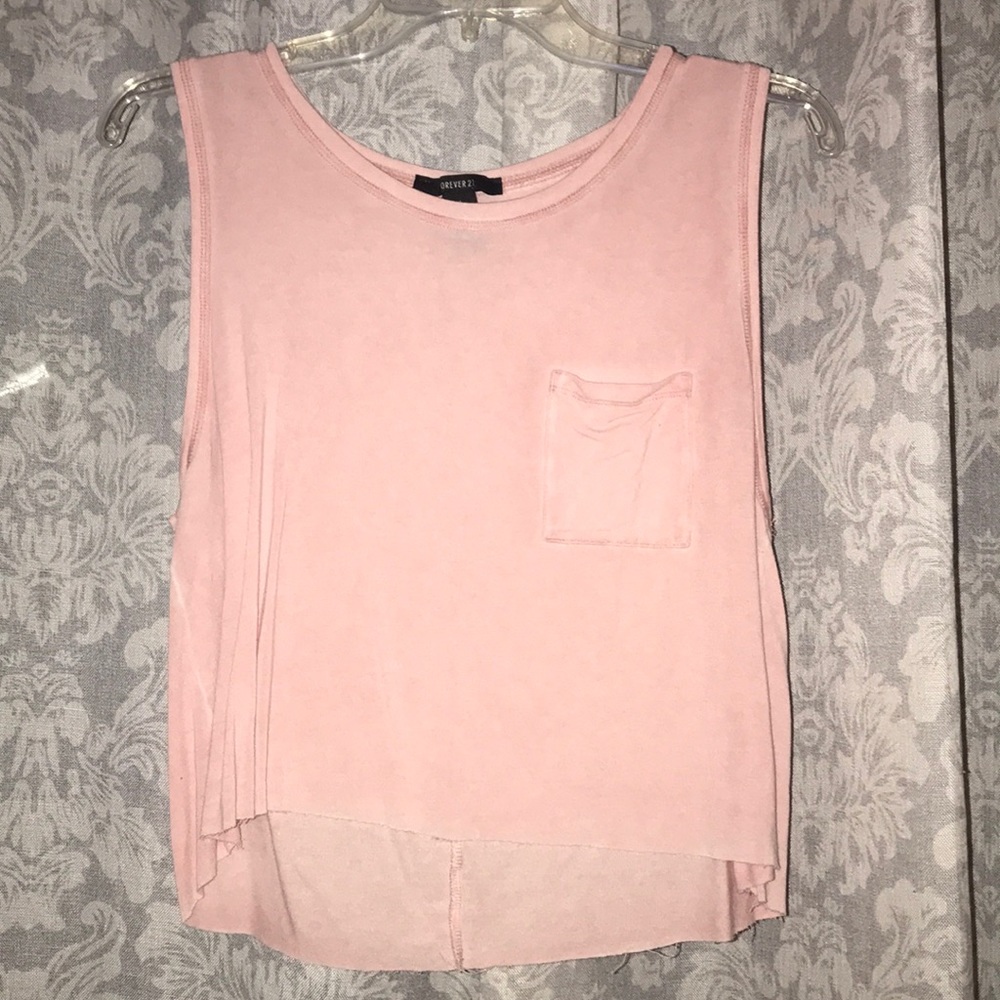 Blush pink high low tank top crop top!