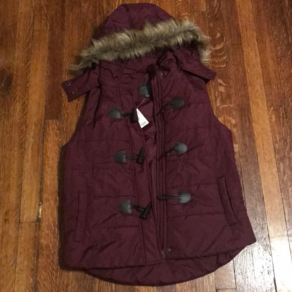 The Limited Maroon Puffer Vest