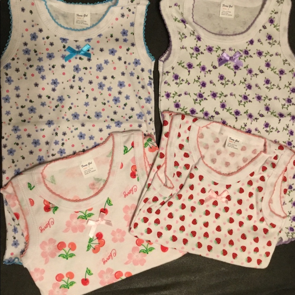 New 4Pk Girls Regular Tank Tops Cotton Undershirts