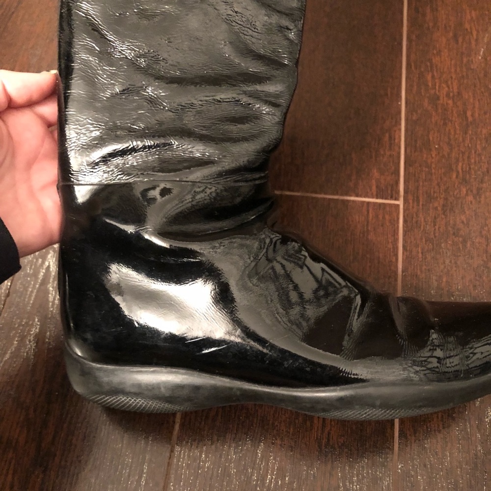Prada Black Patent Leather Below The Knee Boot - Picture 7 of 8
