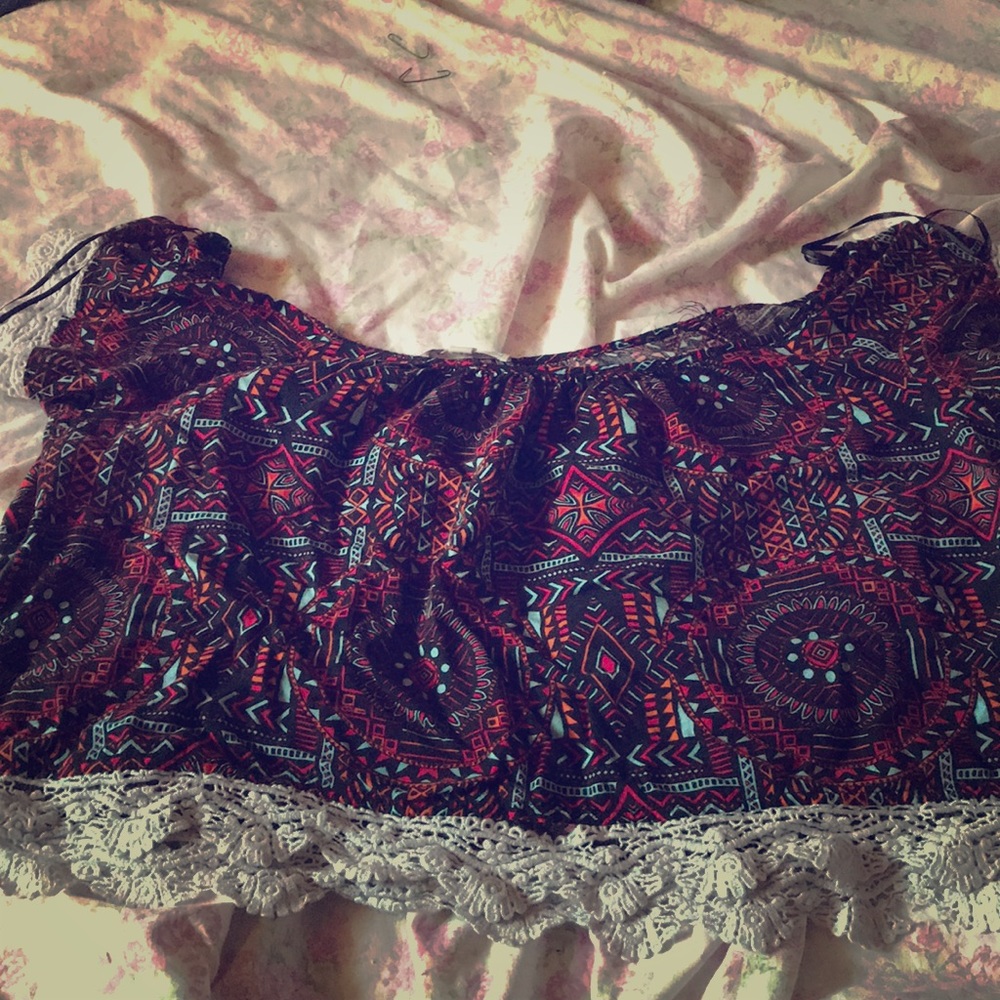 Aztec print crop top