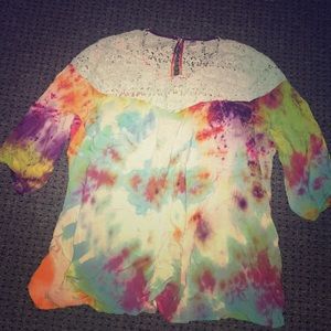 Plus size tie-dye top
