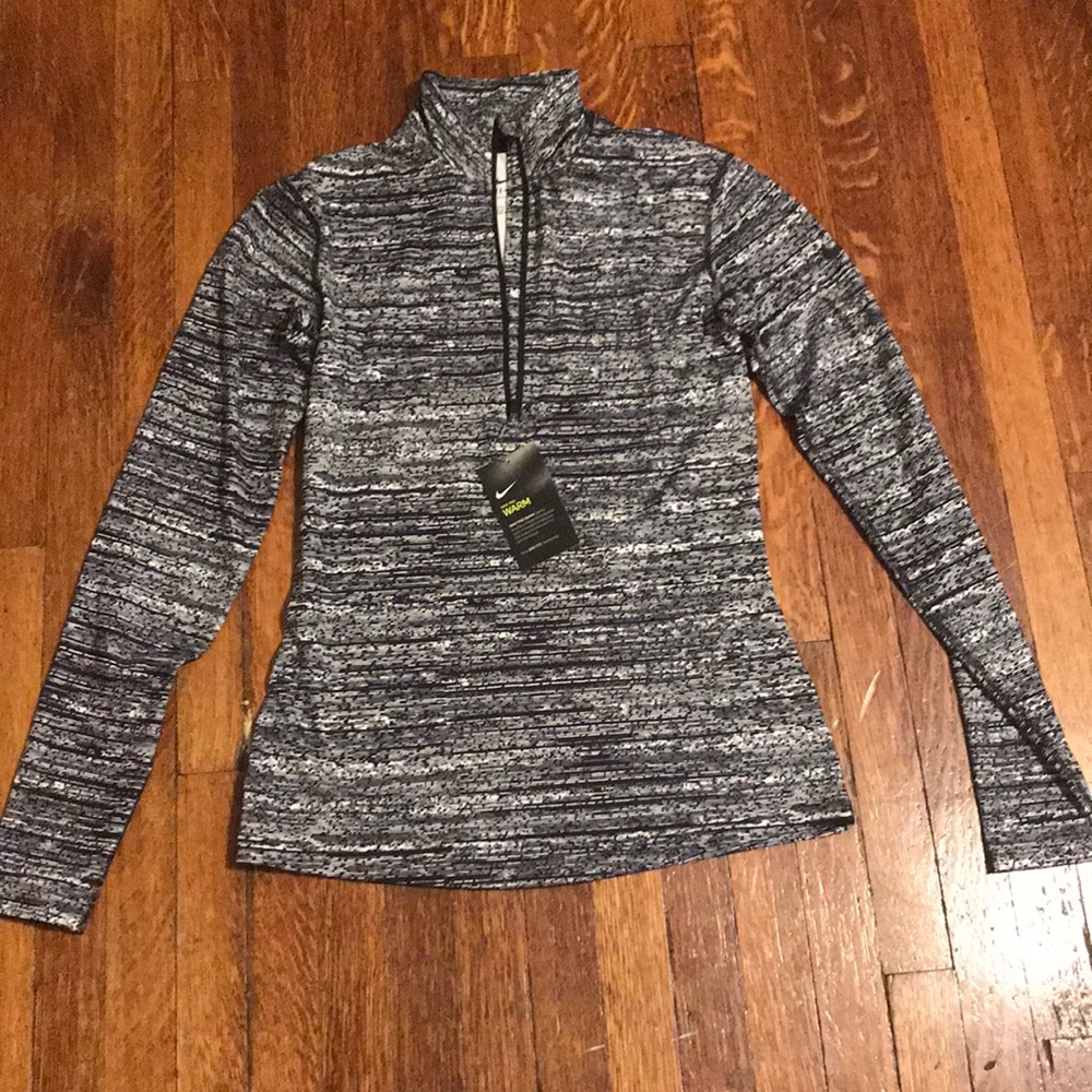 Black and White Nike Pro Quarter Zip